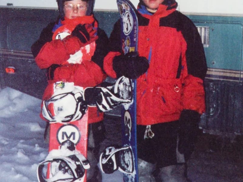 Boys with snowboards