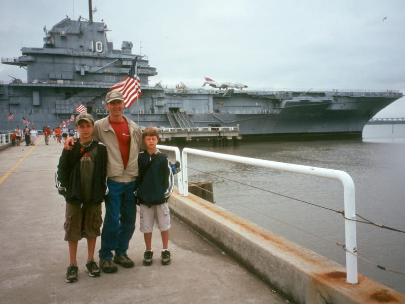 Herb and boys at Patriots Point