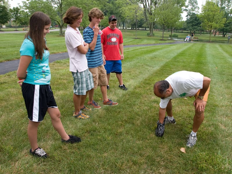 James managing Muffin's poop