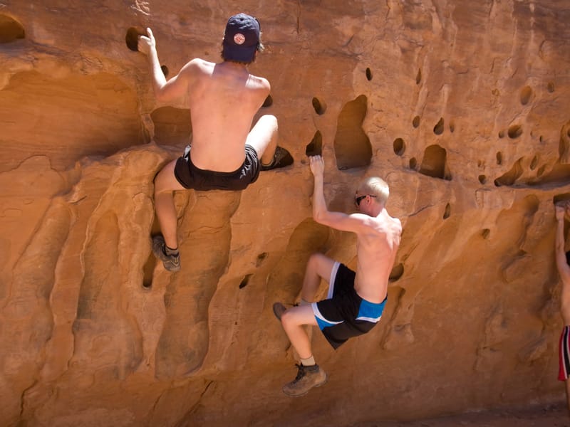 Getting a Little Bouldering In