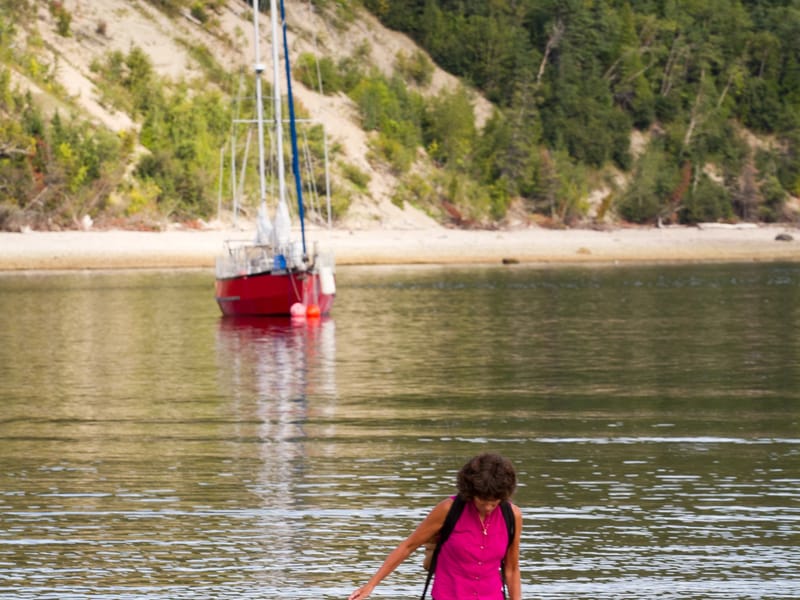 Mom wading the St. Lawrence - TJG