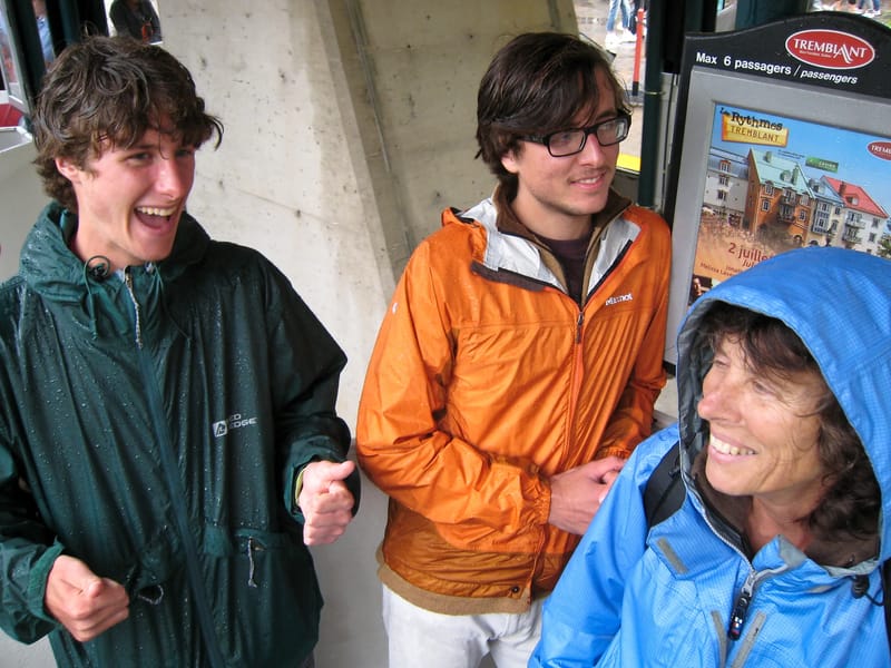 Lolo and Boys at Mont-Tremblant Station Gondola