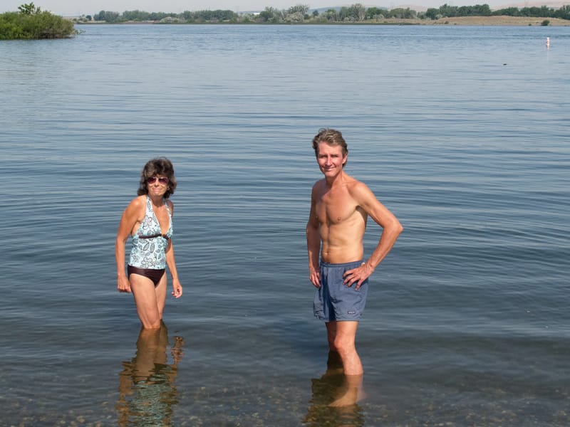 Lolo and Herb Swimming in the Columbia River