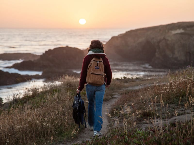 Hiking towards the Headlands Sunset