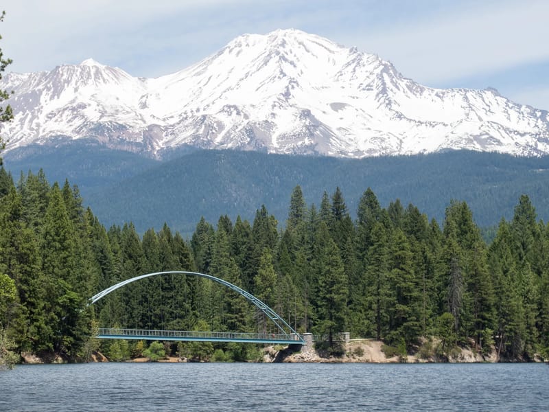 Wagon Creek Bridge with Mount Shasta