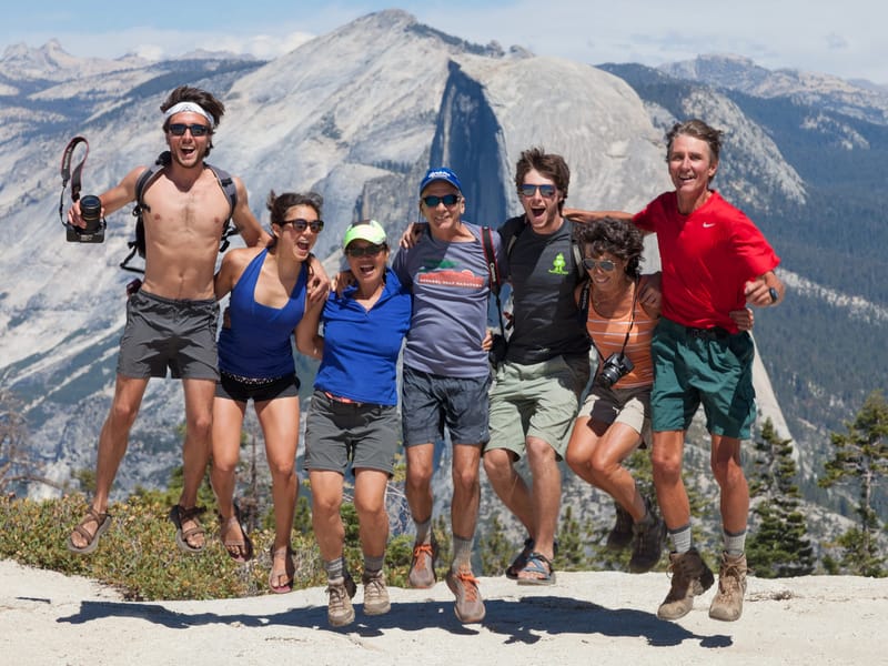 Sentinel Dome Jumping Hikers