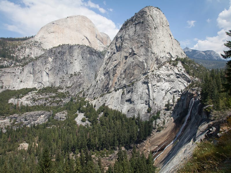 Liberty Cap, Nevada Falls, and Back of Half Dome