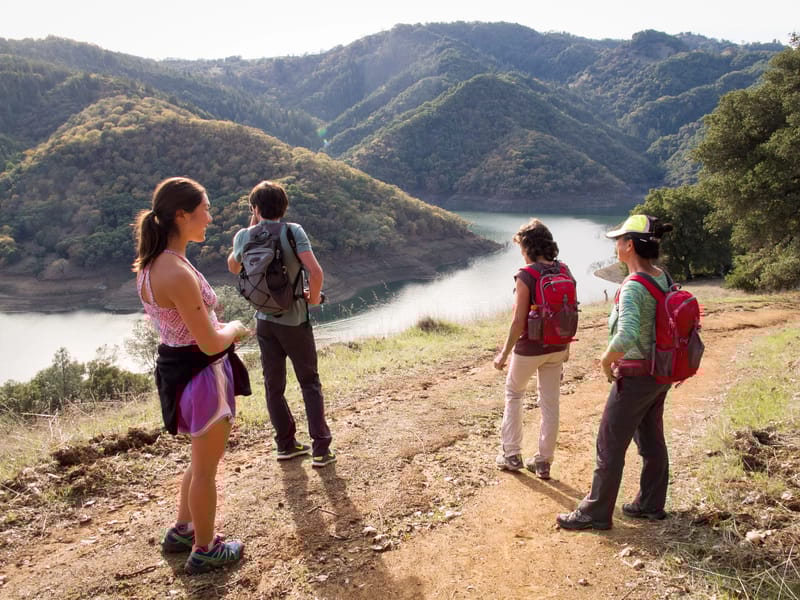 Hikers on Lake Sonoma Canoe Trail
