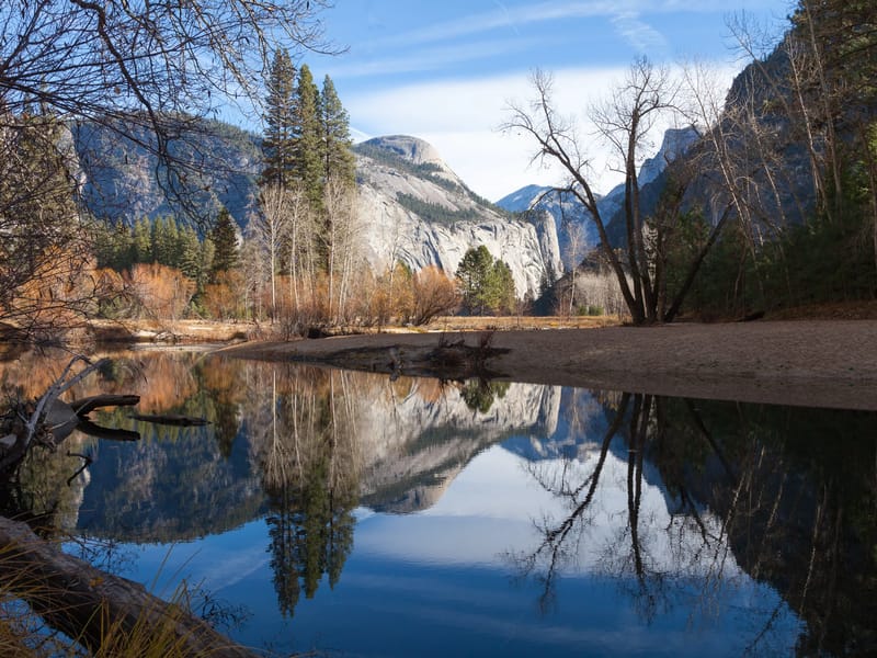 Merced River with North and Half Domes