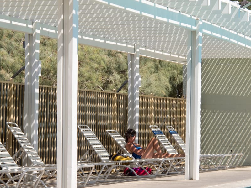 Lolo Relaxing in Furnace Creek Resort