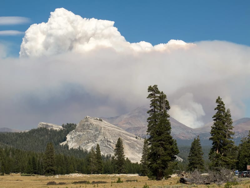 Yosemite Fire Clouds from Tuolomne Meadows
