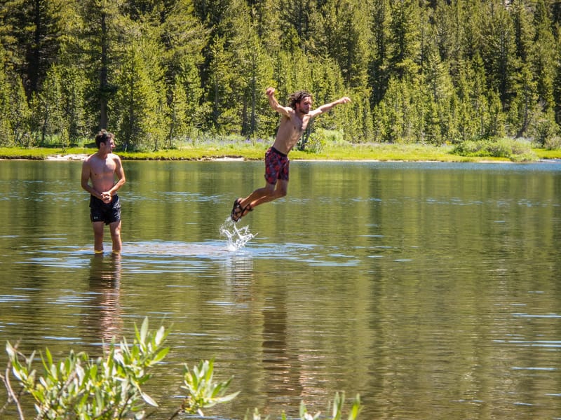 Swimming in Upper Sunrise Lake