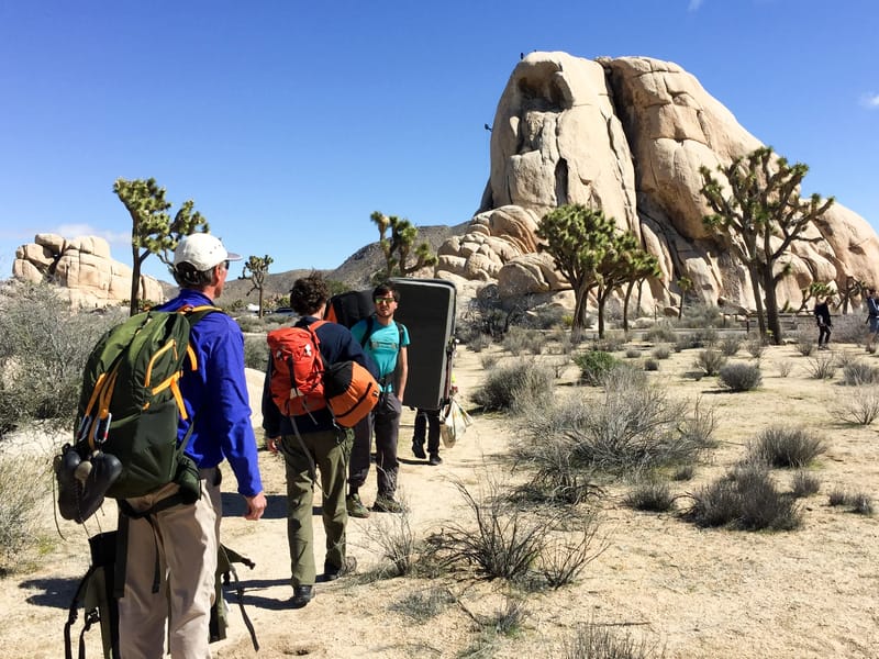 Heading to the next climbing area