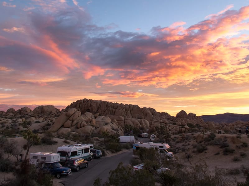 Sunset on Jumbo Rocks Campground