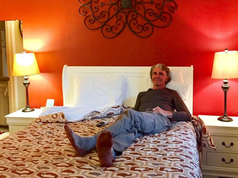 Herb relaxing in the Lake View Lodge