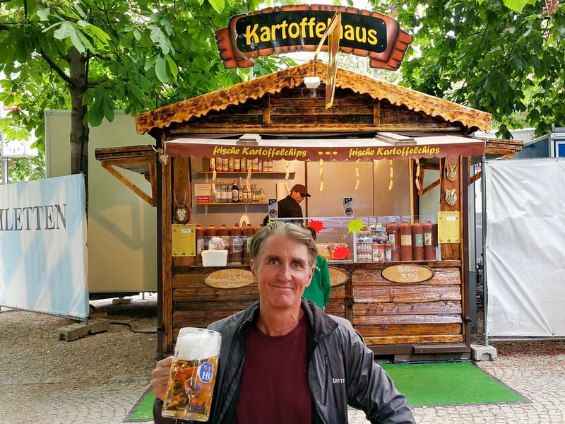 Herb enjoying German Father's Day in the Orleansplatz