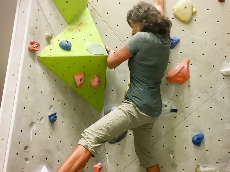 Lolo climbing at the Grindelwald Sportzentrum