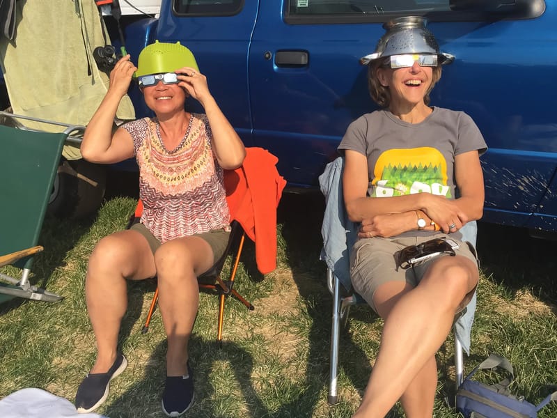 Hilda and Anita getting ready