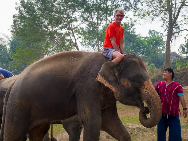 Herb atop his pachyderm