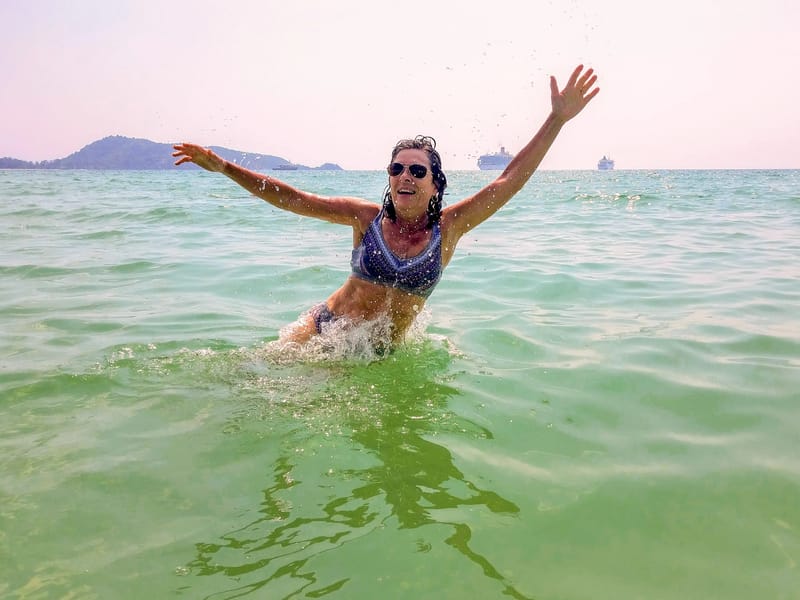 Lolo really enjoying Patong Beach