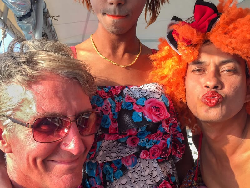 Herb meets ladyboys aboard James Bond boat