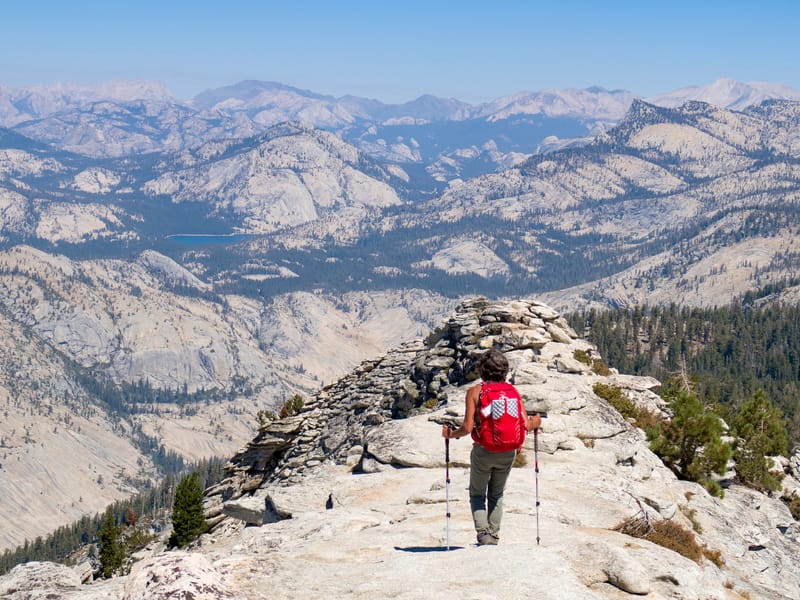Lolo approaches the Clouds Rest summit