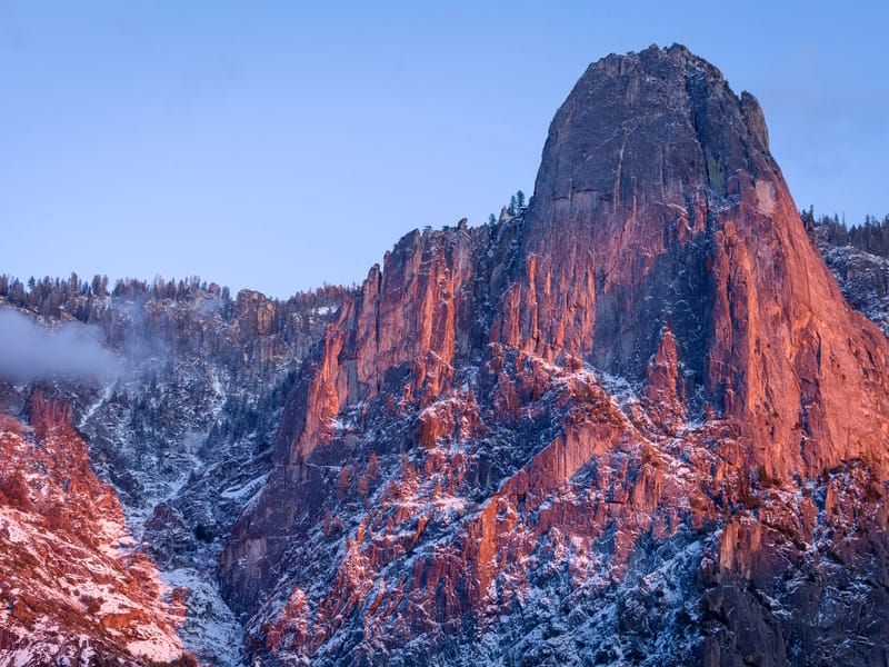 Alpenglow on Sentinel Rock