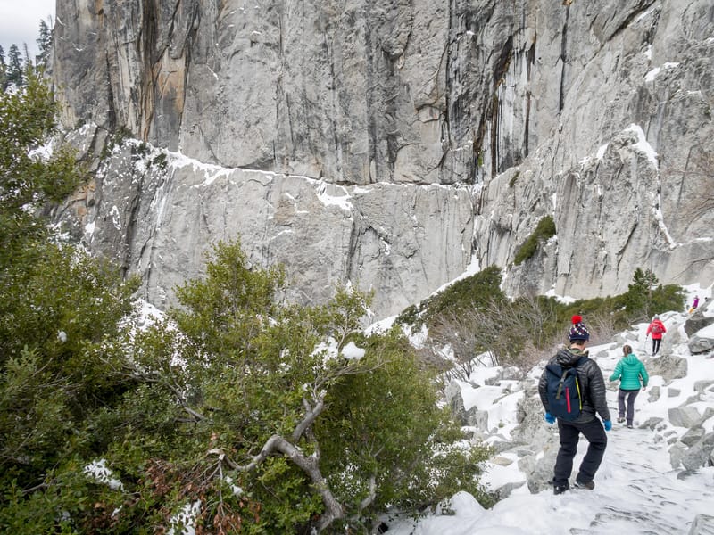 Hiking down from Yosemite Falls
