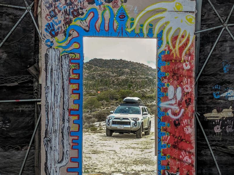 Looking out from the old Catavina cave painting museum