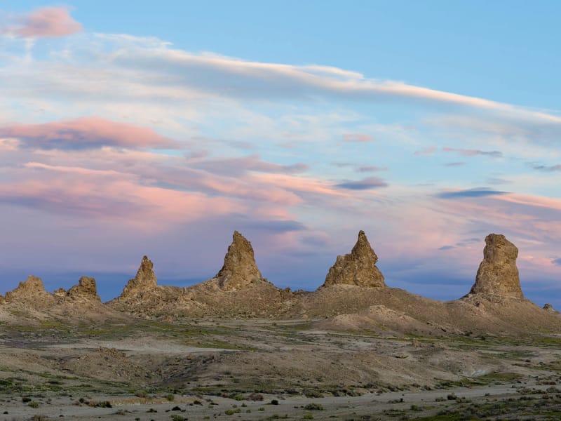 Golden hour at Trona Pinnacles