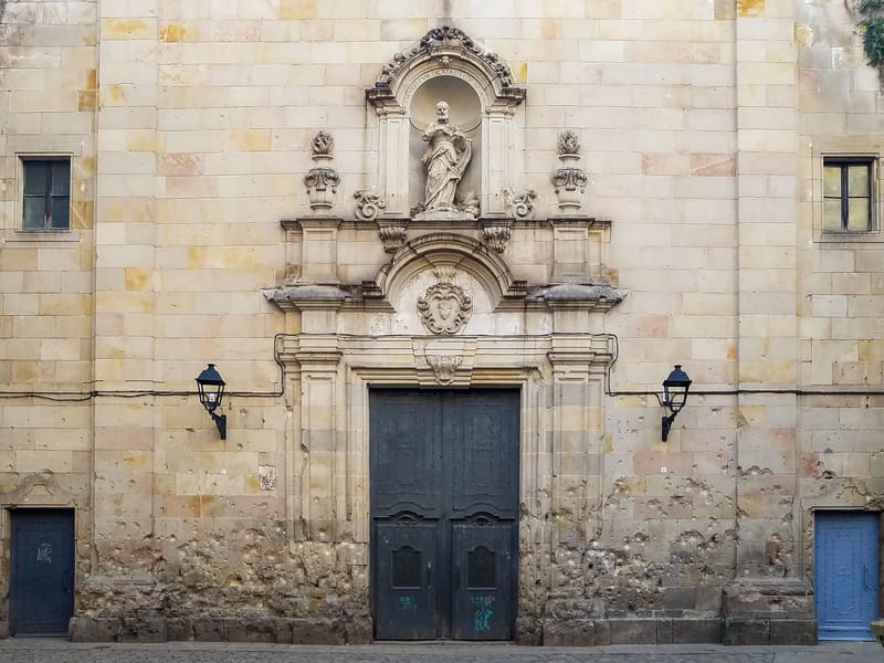 Shrapnel wounds from the Spanish Civil War in the Placa Sant Felip Neri