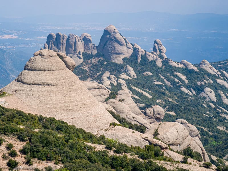 Bulbous limestone peaks of Montserrat