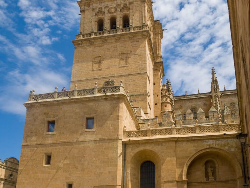 Approaching the Salamanca Cathedral