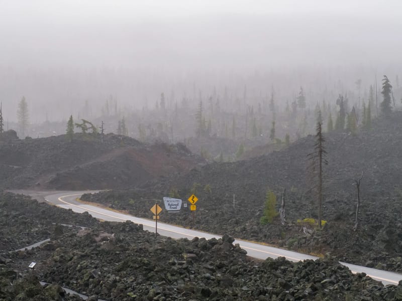 Rainy day along the Oregon Cascades Scenic Byway