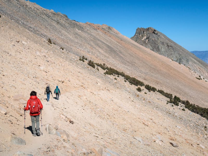 Hiking down from Kearsarge Pass