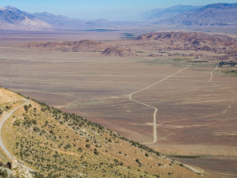 The road up to Horseshoe Meadow