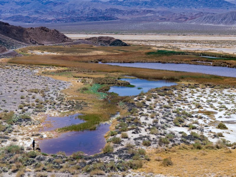 Looking down at the Saratoga Springs