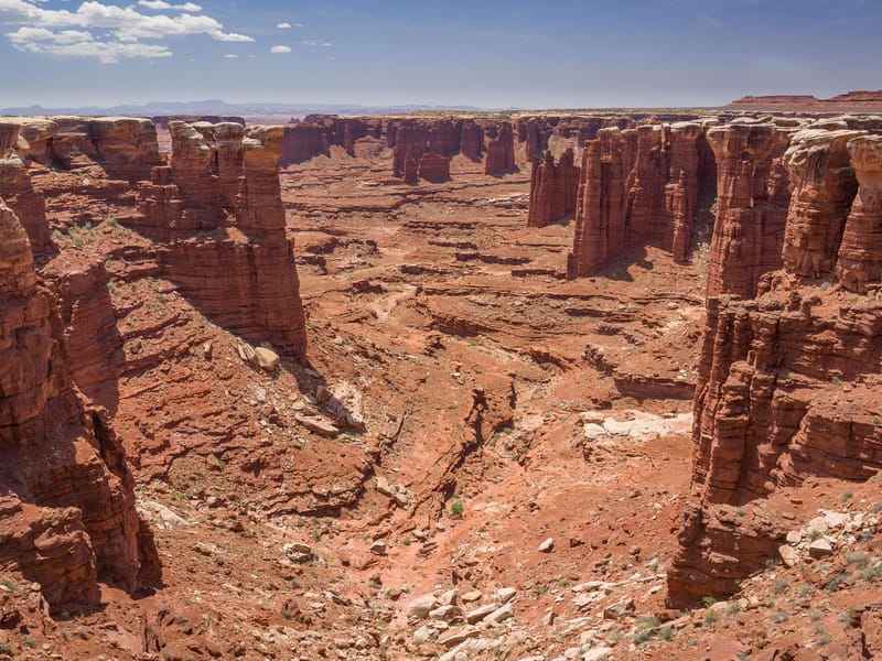 Monument Basin and the "white caps" of the White Rim Trail