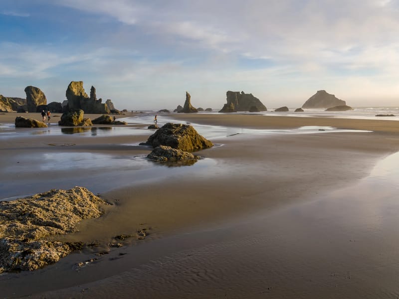 Bandon Beach during sunset