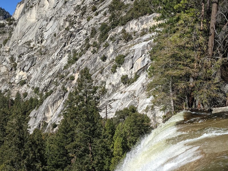 Vernal Fallsl going over the edge