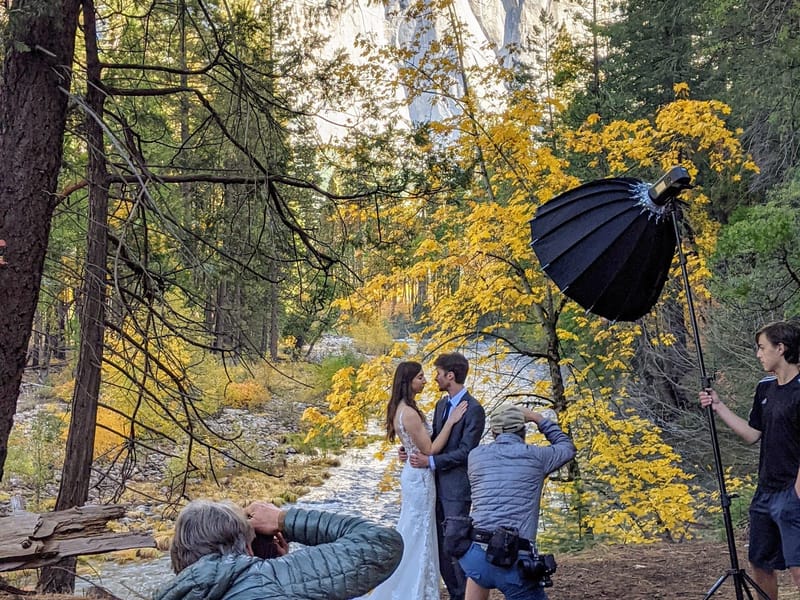 Behind the scenes of the photo shoot