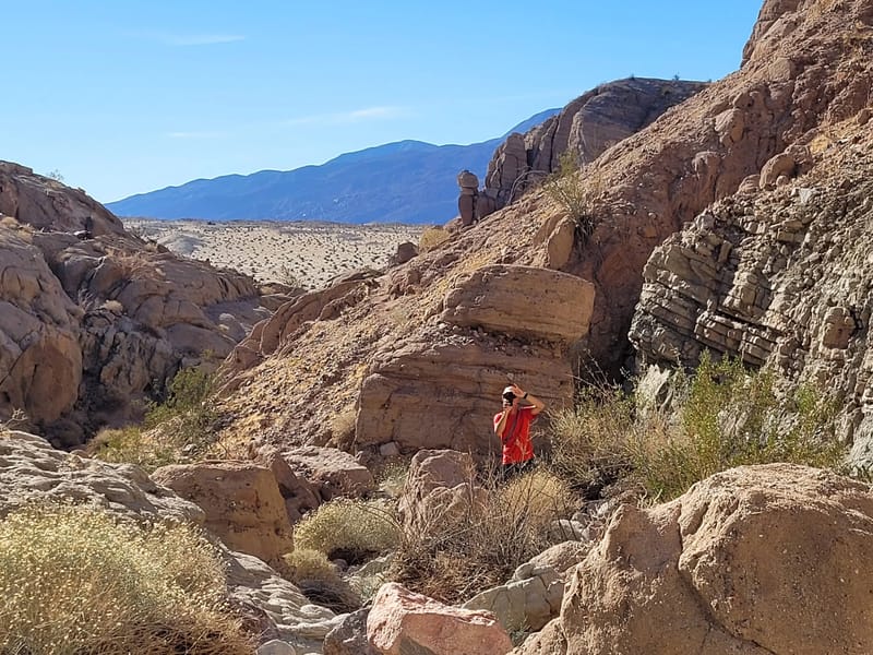 Hiking up Hawk Canyon