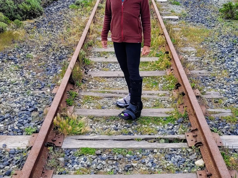 Railroad tracks by Shark Fin Cove