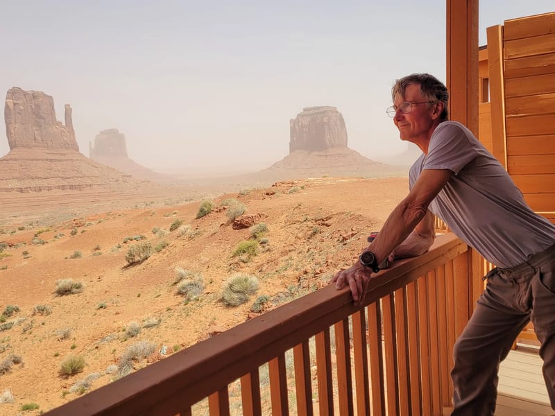 Sanctuary from the sandstorm in our cabin