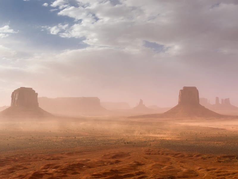 Sandstorm in Monument Valley