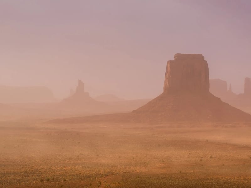 Sandstorm in Monument Valley