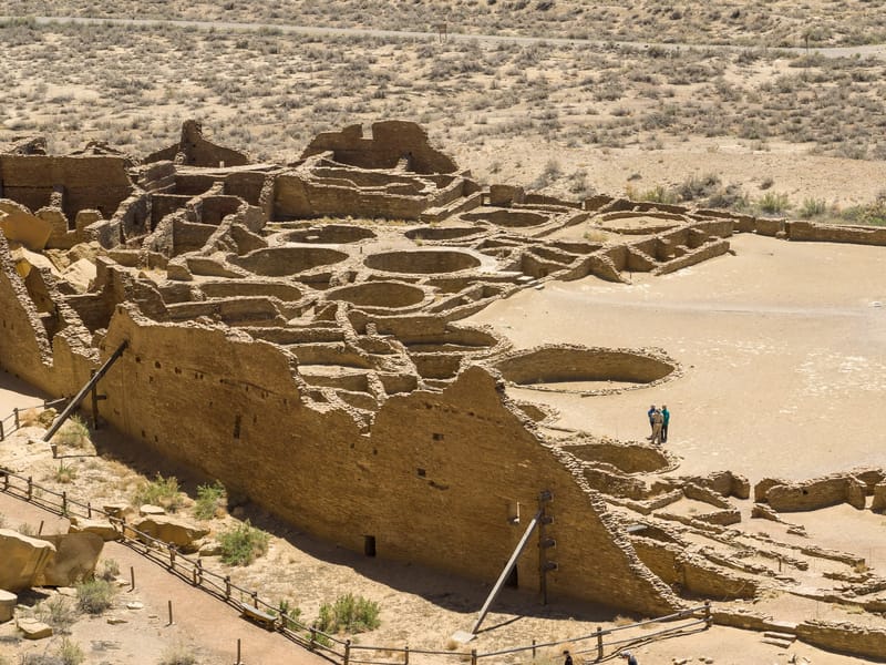 Closeup of Pueblo Bonito from above
