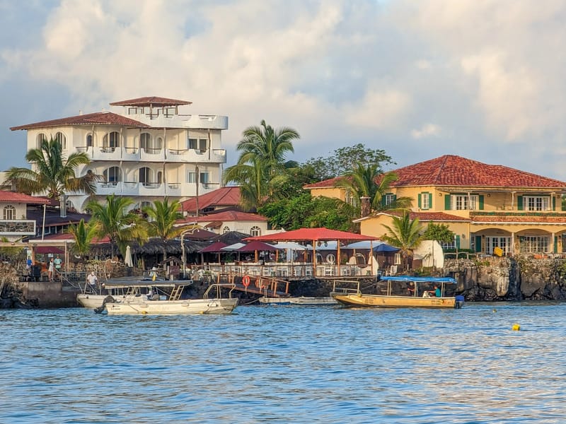 Cruising into Puerto Ayora on Santa Cruz